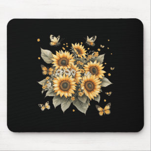 Botanical Painting Of Sunflower Bouquet  Mouse Pad