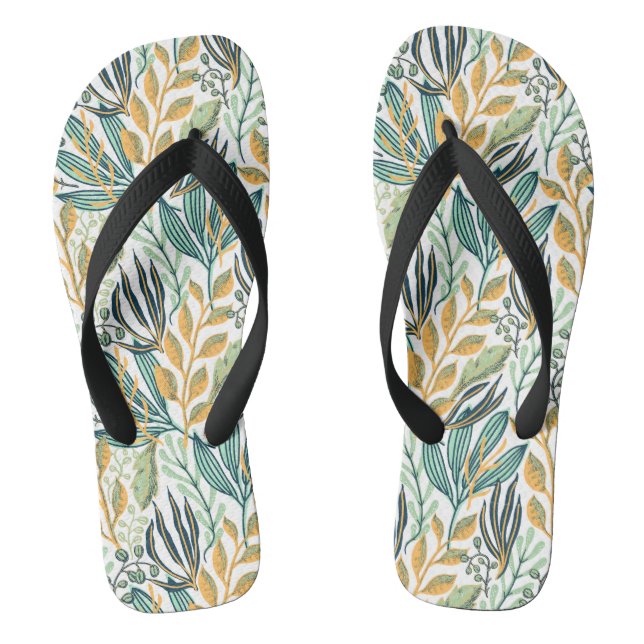 Botanical Pair of Flip Flops (Footbed)