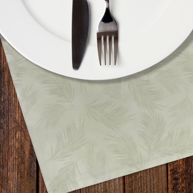 Botanical Palm Leaves Green Tropical Foliage Cloth Napkin (Creator Uploaded)
