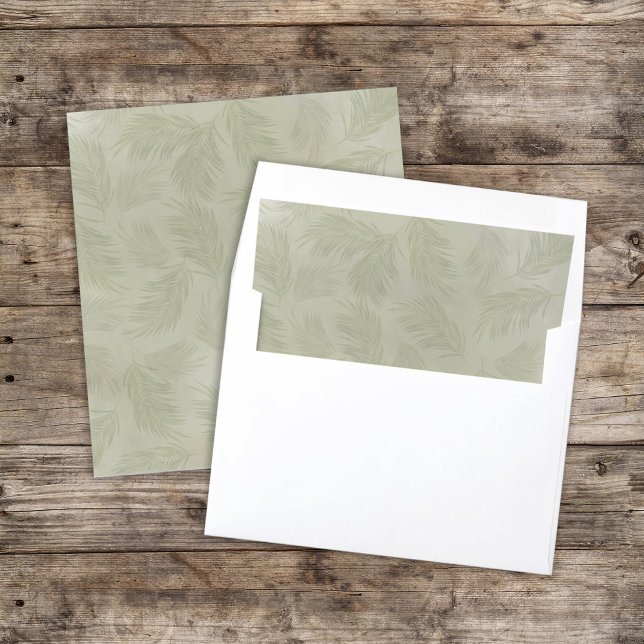 Botanical Palm Leaves Green Tropical Foliage Envelope Liner (Creator Uploaded)