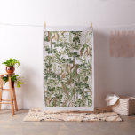 Botanical Palm Tree Fronds Leaf Nut Flowers Fabric