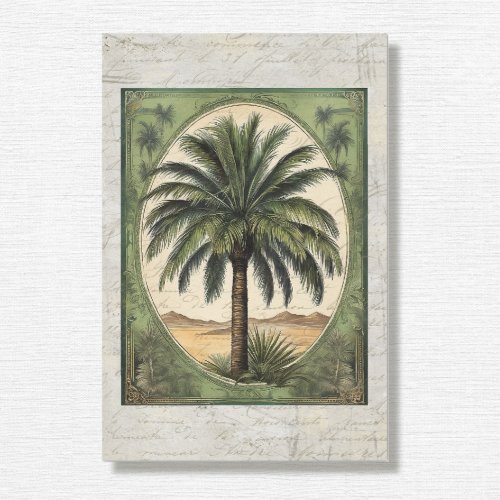 Botanical Palm Tree Vintage Ephemera 5 Decoupage Tissue Paper