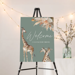 Botanical pampas grass giraffe safari sage green t foam board