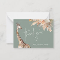 Botanical pampas grass giraffe safari thank you