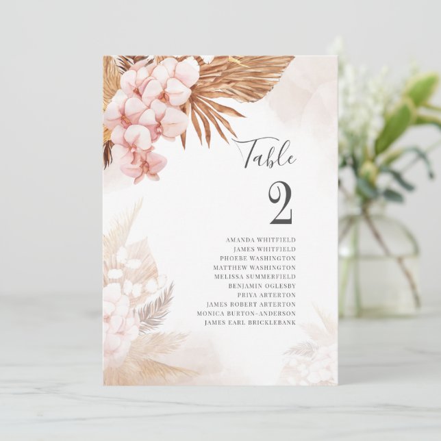 Botanical Pampas Grass Terracotta Table Number 2