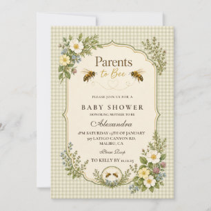 Botanical Parents To Bee Baby Shower Invitation