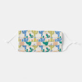 Botanical Pastel Cacti Cactus Plant Pattern Adult Cloth Face Mask (Front, Folded)