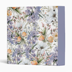 Botanical pastel colors wildflower summer floral 3 ring binder