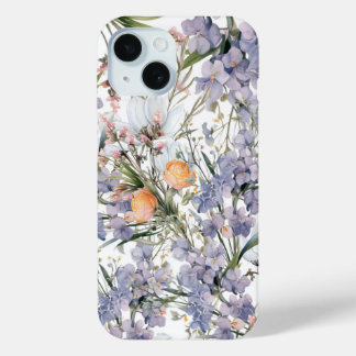 Botanical pastel colors wildflower summer floral iPhone 15 case