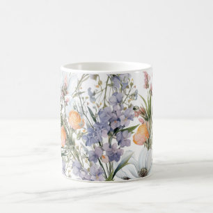 Botanical pastel colors wildflower summer floral coffee mug