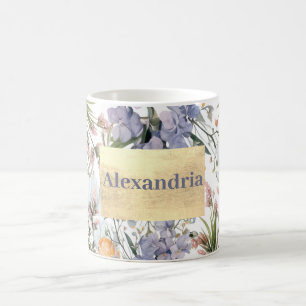 Botanical pastel colors wildflower summer floral coffee mug