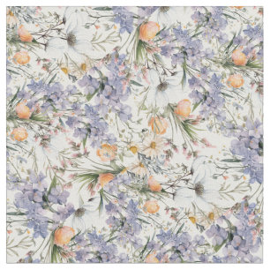 Botanical pastel colors wildflower summer floral fabric