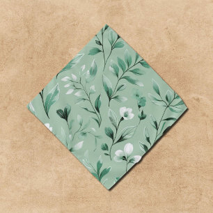 Botanical pattern Bandana in subtle greens