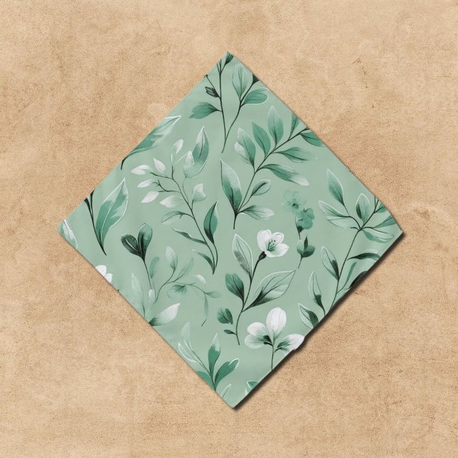  Botanical pattern Bandana  in subtle  greens  (Creator Uploaded)