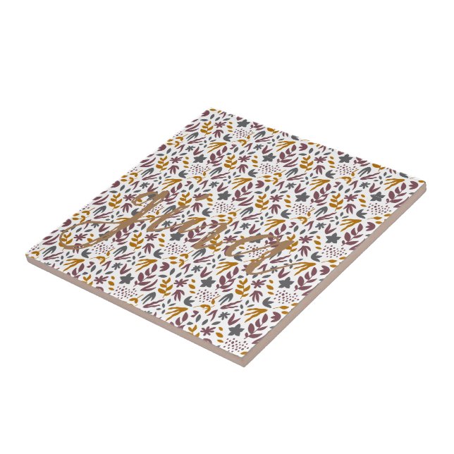 Botanical Pattern Customize Ceramic Tile (Side)