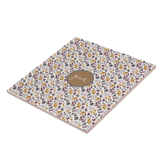 Botanical Pattern Customize Ceramic Tile (Side)