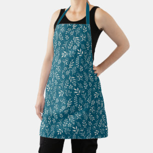 Botanical Pattern Deep Blue - Apron