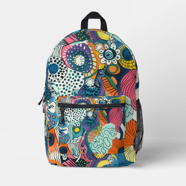 Botanical Pattern Hippie Backpack (Front)