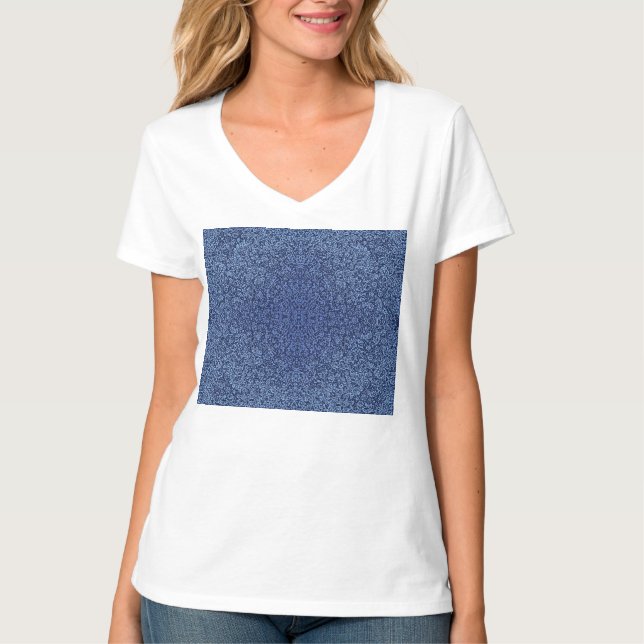 Botanical Pattern in Blue 2 T-Shirt (Front)