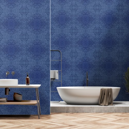 Botanical Pattern in Blue 2 Wallpaper