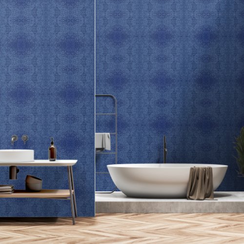 Botanical Pattern in Blue 2 Wallpaper