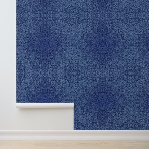 Botanical Pattern in Blue 2 Wallpaper