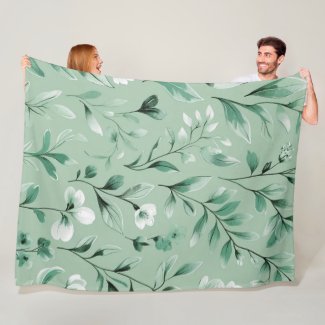 Botanical pattern  in subtle  greens