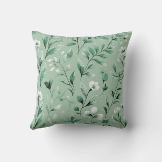 Botanical pattern  in subtle  greens