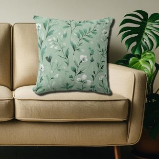  Botanical pattern  in subtle  greens 