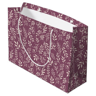 Botanical Pattern Muted Plum - Large Gift Bag