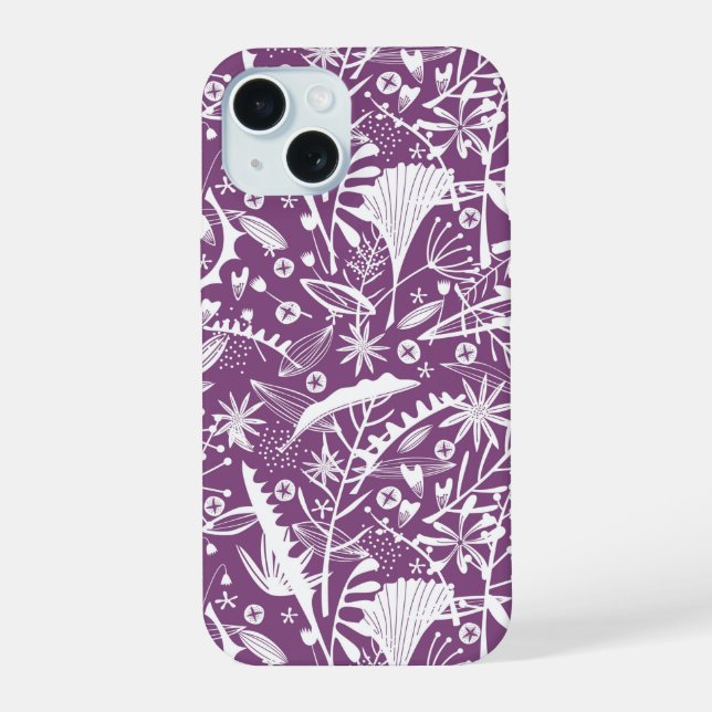Botanical Pattern Purple Iphone Case (Back)