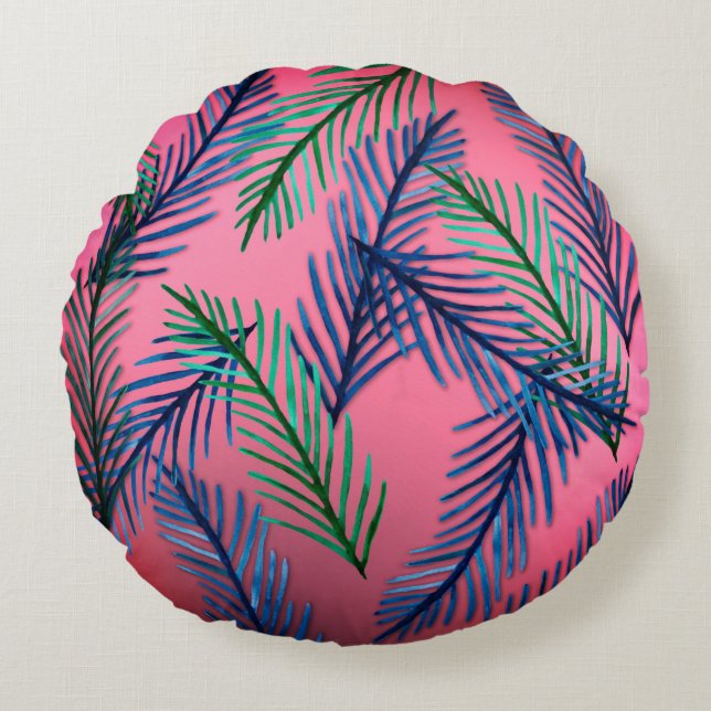 Botanical Pattern  Round throw cushion (Front)