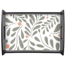 Botanical Pattern Sage green leaves