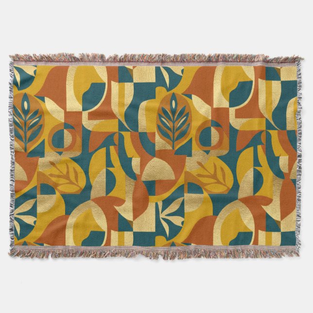 Botanical Pattern Throw Blanket (Front)
