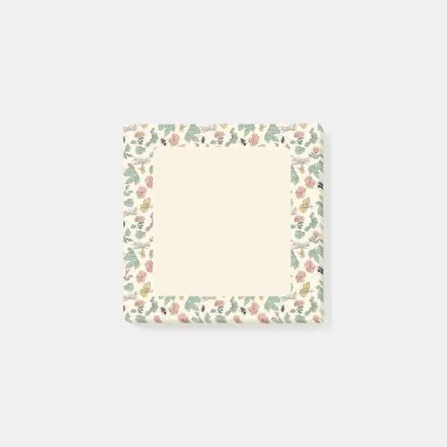  Botanical Pattern with Butterflies and Beetles Post-it Notes (Front)