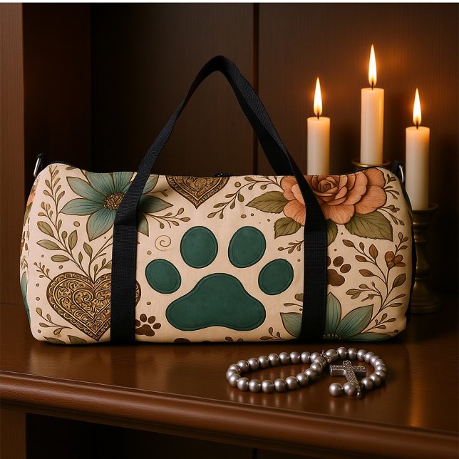 Botanical Paw Print Travel Kit  Duffle Bag (Creator Uploaded)