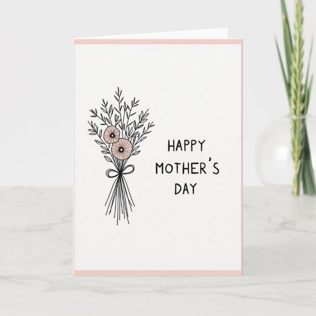 Botanical Peach Floral Art Card (Front)