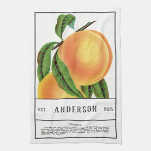 Botanical Peaches Customizable Kitchen Towel