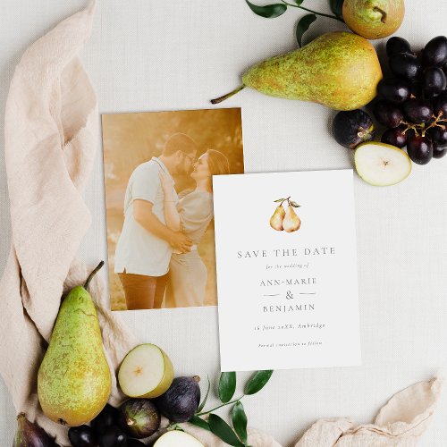 Botanical Pears Photo Wedding Save The Date