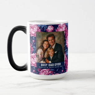 Botanical Peonies Flower Father Photo Elegant Color Morph Mug