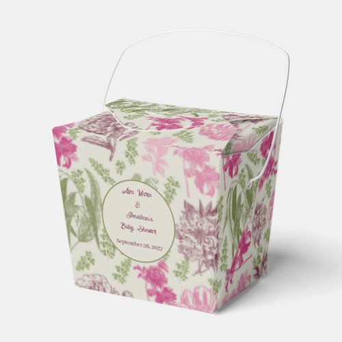 Botanical Peony Eucalyptus Girl Baby Shower  Favor Boxes