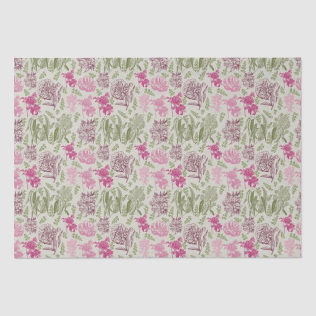 Botanical Peony Eucalyptus Girl Baby Shower  Tissue Paper (Front)