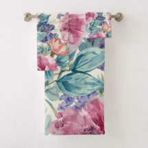 Botanical Peony Watercolor Lavender Blooms Floral