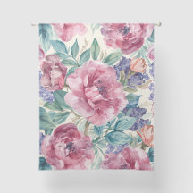 Botanical Peony Watercolor Lavender Blooms Floral