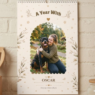  Botanical Personalized Dog Photo Easy Custom Calendar