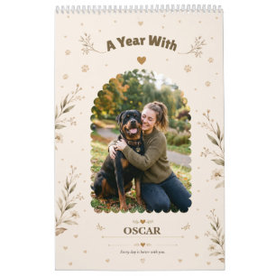 Botanical Personalized Dog Photo Easy Custom Calendar