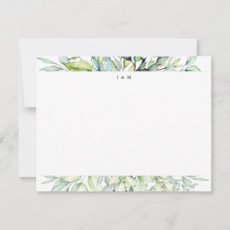 Botanical Personalized Monogram Stationery Note Card