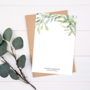 Botanical Personalized Monogram Stationery Paper