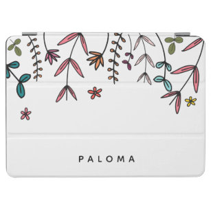 Botanical Personalized Name Modern Illustrated iPad Air Cover