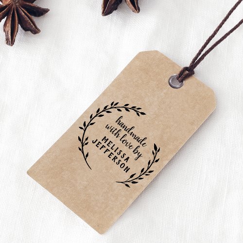 Botanical Personalized Script Handmade By Rubber Stamp